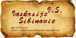 Vaskrsije Sibinović vizit kartica